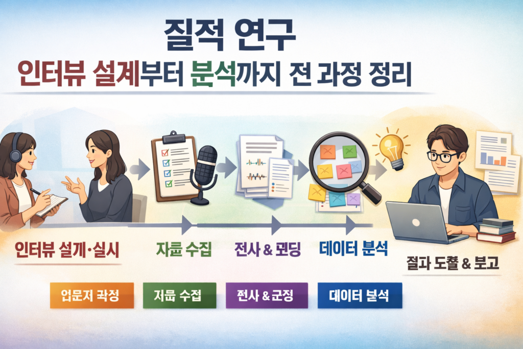 질적 연구 인터뷰 설계부터 분석까지 전 과정 정리 1 ChatGPT Image 2026년 1월 21일 오전 02 32 45